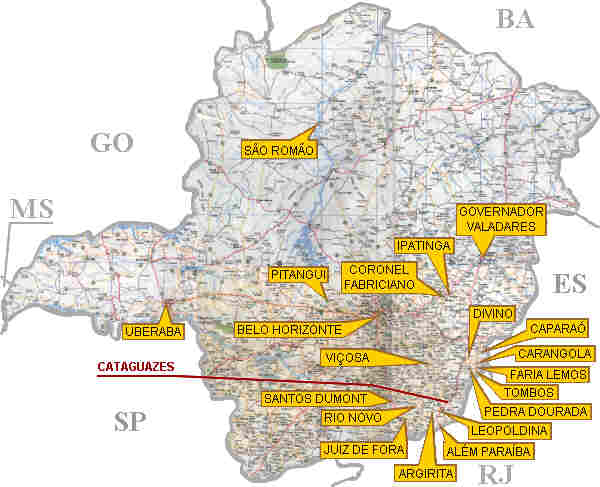Mapa de Minas Gerais